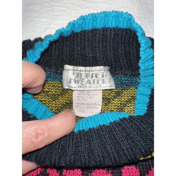 Girls Jet Set Sweater Stripped Vintage Sweater I Girls 14 - Picture 9 of 9